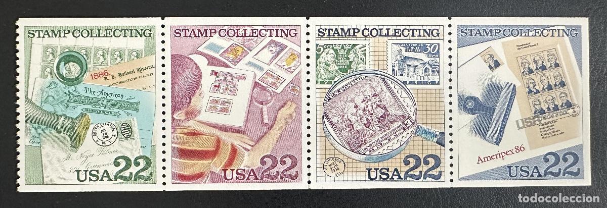 Selos: Estados Unidos 1986 Mi. 1783-1786 emisi&oacute;n conjunta filatelia Ameripex