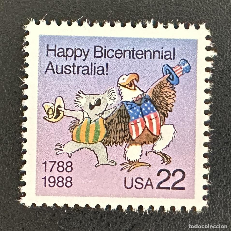 Selos: Estados Unidos 1988 Mi. 1963 emisi&oacute;n conjunta bicentenario Australia koala