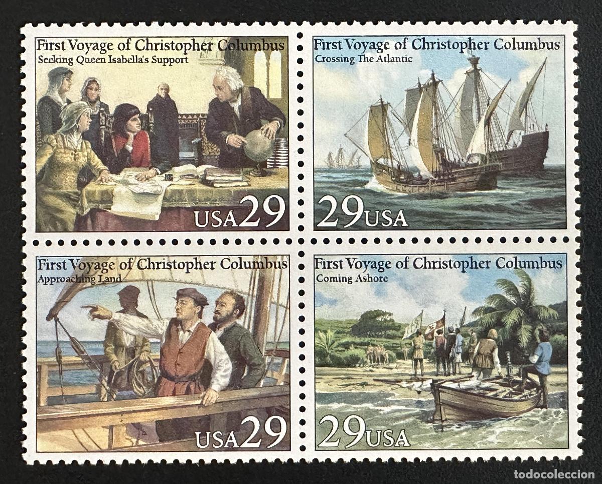 Selos: EE.UU. 1992 Mi. 2214-2217 emisi&oacute;n conjunta Crist&oacute;bal Col&oacute;n viaje