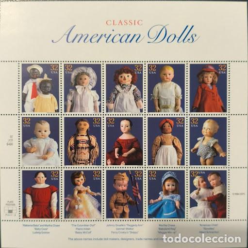 Sellos: Pliego Completo Sellos USA 1996 - Classic American Dolls (Mu&ntilde;ecas Antiguas Americanas) - NUEVO / MNH