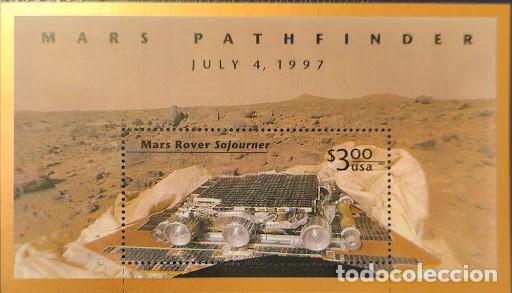 Sellos: Hojita / Hoja Bloque Sellos USA 1997 - Mars Pathfinder & Mars Rover Sojourner ($3.00) - NUEVO / MNH