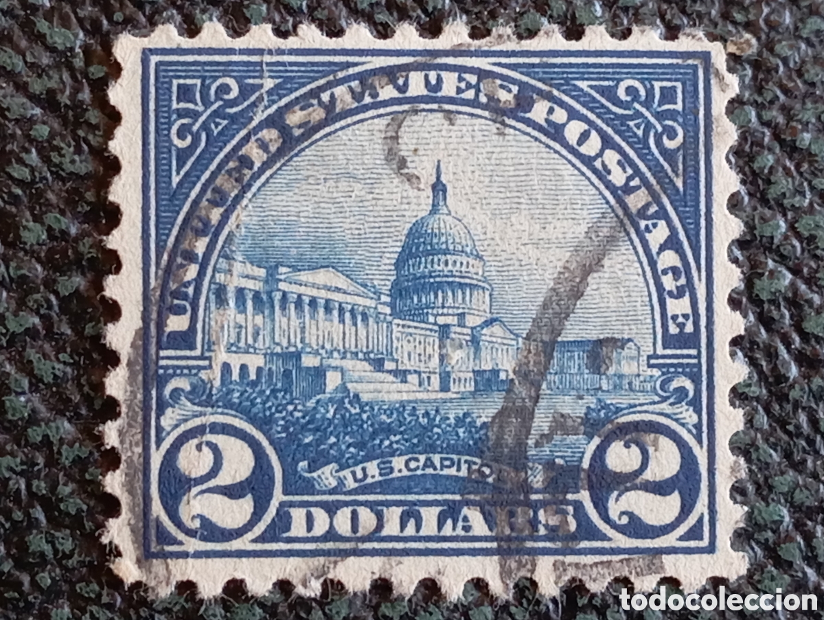Sellos: Sello EEUU 1923 $2 U.S. Capitol Edificio Capitolio Usado Cat&aacute;logo Scott #572