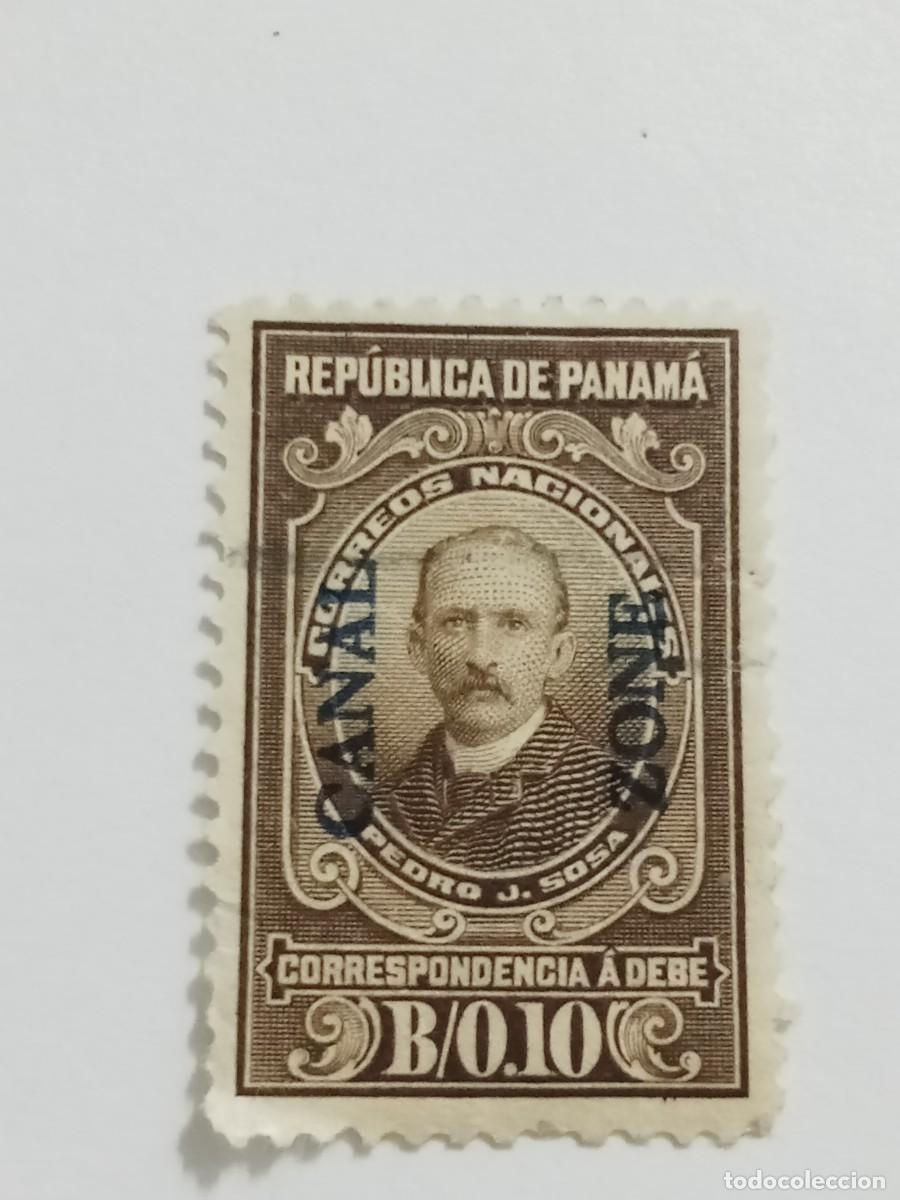 Sellos: SELLO DE EE.UU., A&Ntilde;O 1915, USADO, SOBRECARGA CANAL ZONE. SCOTT#J6, MARR&Oacute;N OLIVA