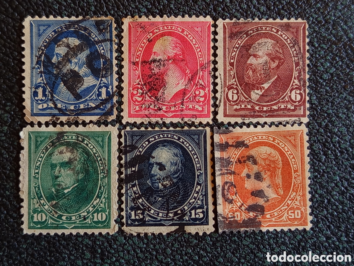 Sellos: Lote 6 Sellos EE.UU. Clasicos Bureau Issues 1898-1899 Usados Scott #279-284