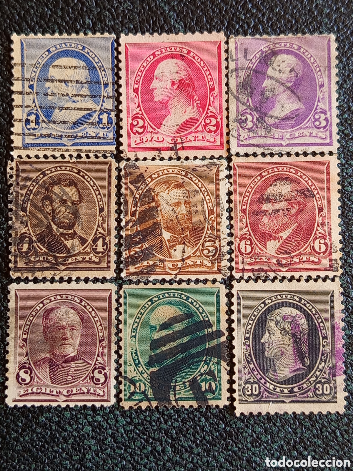 Sellos: Lote 9 Sellos EE.UU. Clasicos Bureau Issues 1894-1895 Usados Scott #246-258