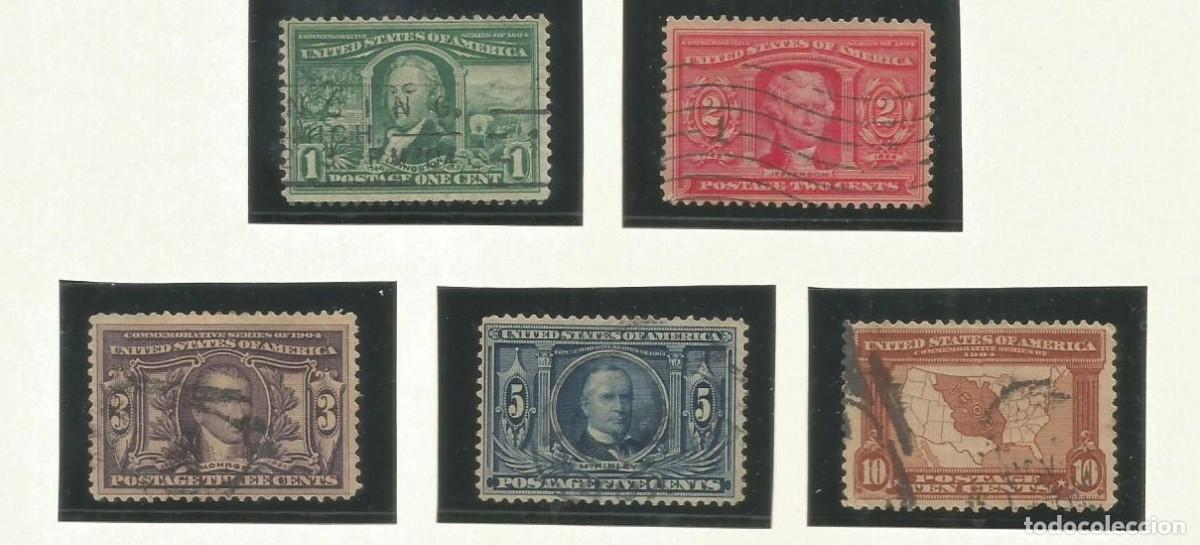 Sellos: SELLOS USA SCOTT 323 a 327 A&Ntilde;O 1904 USADOS LOUISIANAPURCHASE EXPOSITION