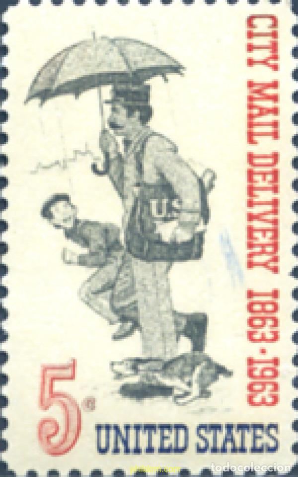 Sellos: 47578 MNH ESTADOS UNIDOS 1963 CENTENARIO DE LA DISTRIBUCION POSTAL A DOMICILIO
