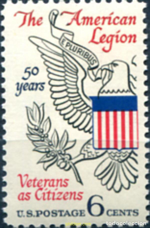 Sellos: 161899 MNH ESTADOS UNIDOS 1969 50 ANIVERSARIO DE LA ASOCIACION AMERICAN LEGION DE VETERANOS