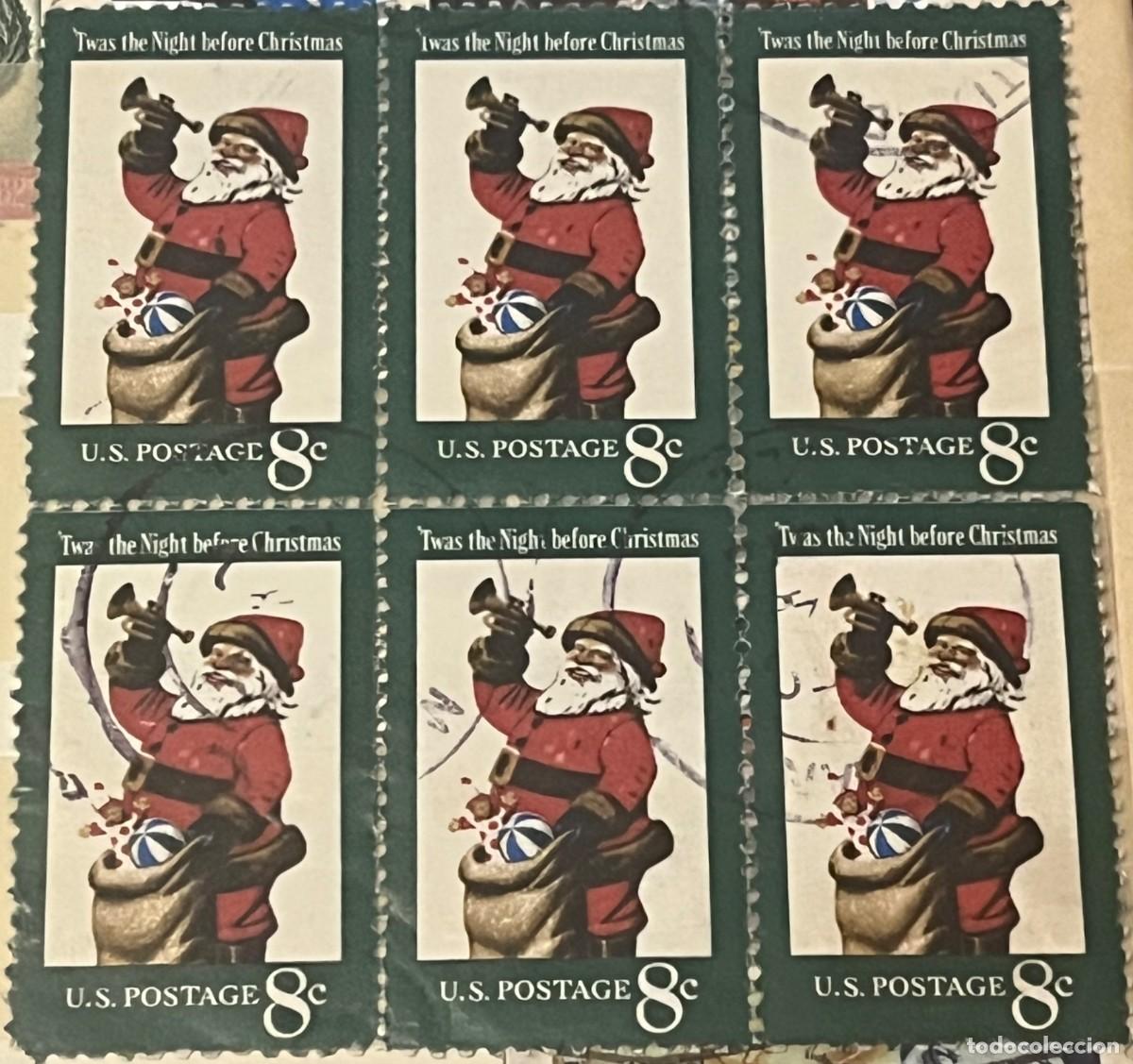 Sellos: ESTADOS UNIDOS-SELLOS A&Ntilde;O 1972-NAVIDAD PAP&Aacute; NOEL-USADOS-BLOQUE DE 6-DENTADO 10&frac12;X11
