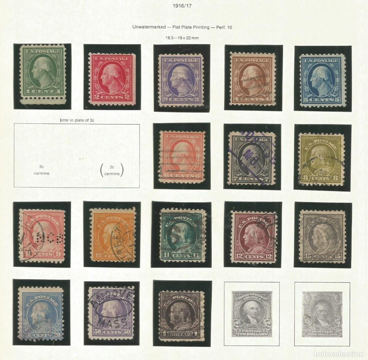 Sellos: SELLO USA SCOTT 462 a 478 A&Ntilde;O 1916 1917 USADO Y NUEVO FIJASELLOS