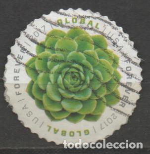 Sellos: ESTADOS UNIDOS IVERT N&ordm; 5014, CACTUS DE FLOR VERDE, USADO