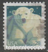Sellos: ESTADOS UNIDOS IVERT N&ordm; 4153, oso polar, usado