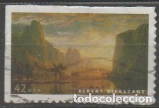 Sellos: ESTADOS UNIDOS IVERT N&ordm; 4091, Cuadro de Albert Bierstadt: Cumbre de Yosemite USADO