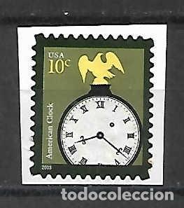 Sellos: Reloj &rdquo;AM&Eacute;RICA CLOCK&rdquo;, EE.UU., sello a&ntilde;o 2003