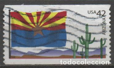 Sellos: ESTADOS UNIDOS IVERT N&ordm; 4055, BANDERA DE ARIZONA, USADO