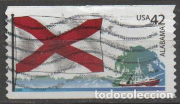 Sellos: ESTADOS UNIDOS IVERT N&ordm; 4052, BANDERA DE ALABAMA, USADO
