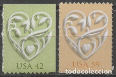 Sellos: ESTADOS UNIDOS IVERT N&ordm; 4049/4050, SELLO DE MENSAJE: BODA, NUEVO ** AUTOADHESIVO, SERIE COMPLETA
