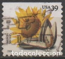 Sellos: ESTADOS UNIDOS IVERT N&ordm; 3768, PRODUCCION AGRICOLA, PIPAS DE GIRASOL, USADO, FLORA
