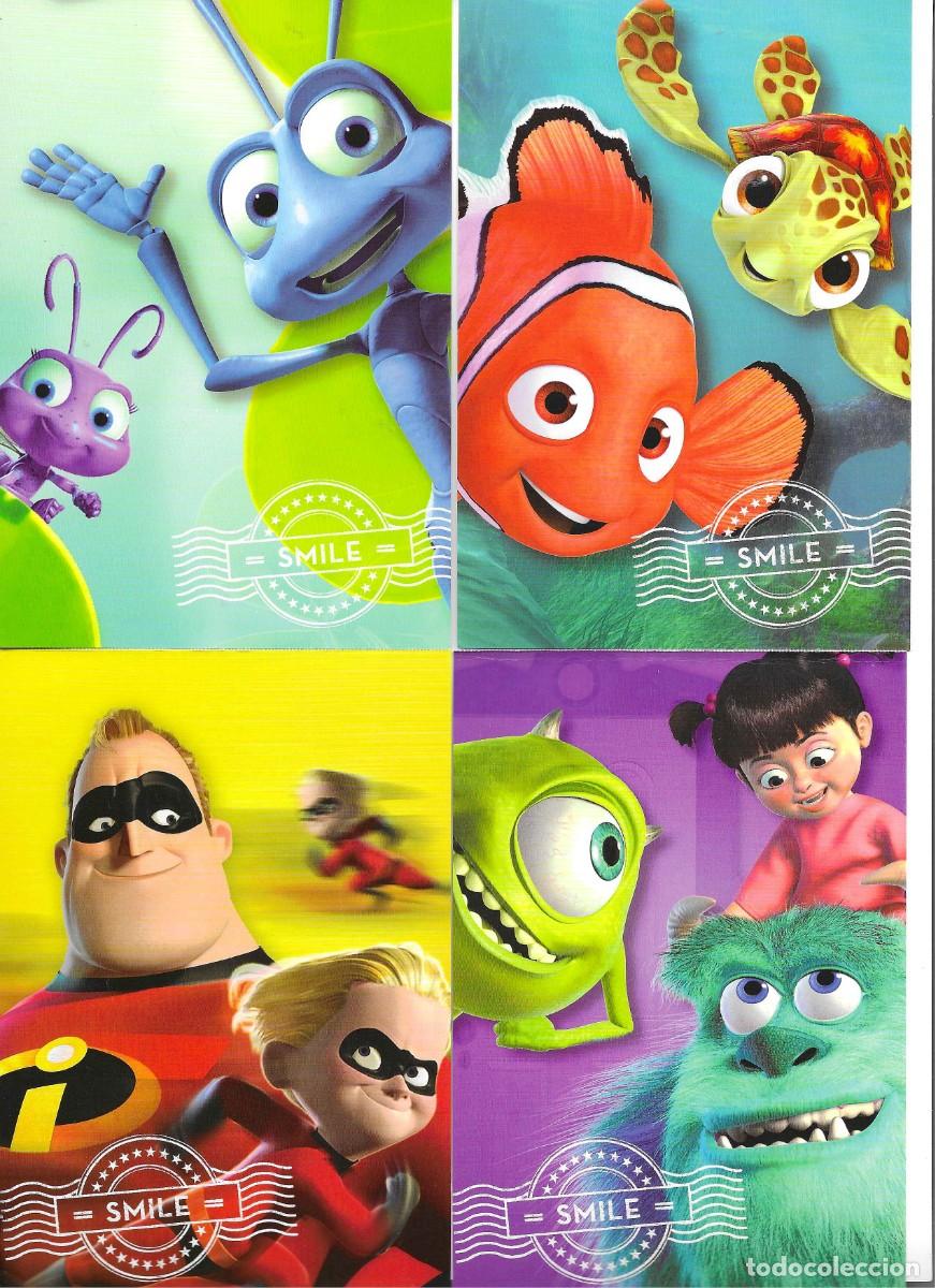 Sellos: &rdquo;El Arte de Disney. Disney-Pisar Favorites&rdquo; Lote de 5 American Stamped Postal Cards. 10 x 15 cms