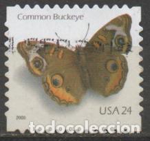 Sellos: ESTADOS UNIDOS IVERT N&ordm; 3761, MARIPOSA OJOS DE CONEJO, USADO