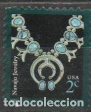 Sellos: ESTADOS UNIDOS IVERT N&ordm; 3573, COLLAR NAVAJO, USADO