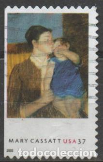 Sellos: ESTADOS UNIDOS IVERT N&ordm; 3496, MARY CASSAT: JOVEN MADRE, USADO - ARTE