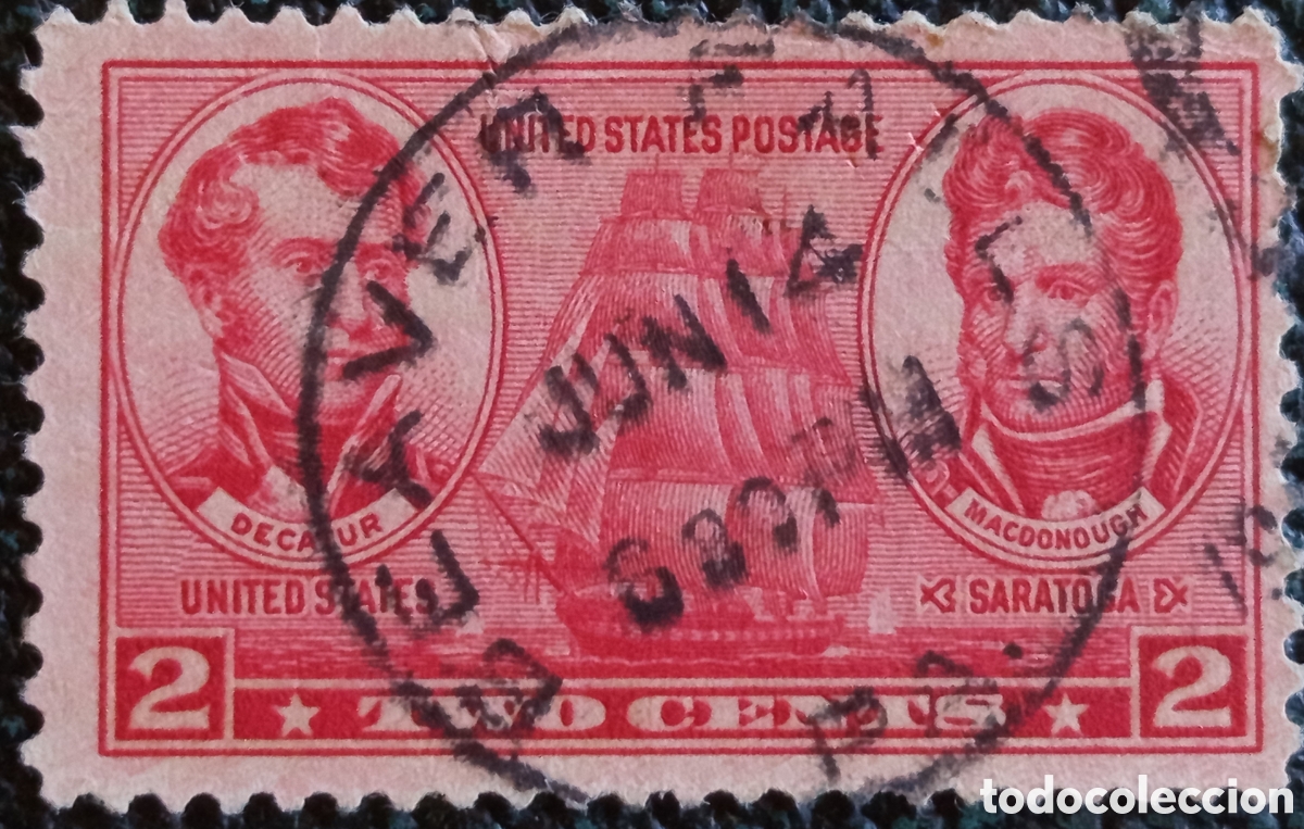 Sellos: Sello EEUU 1937 Navy 2c Decatur Macdonough Usado LAFAYETTE 1937 - Scott 791