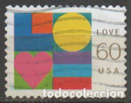 Sellos: ESTADOS UNIDOS IVERT N&ordm; 3370. SELLO DEENSAJE: AMOR USADO