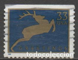 Sellos: ESTADOS UNIDOS IVERT N&ordm; 3001, CIERVO, NAVIDAD 1999, USADO