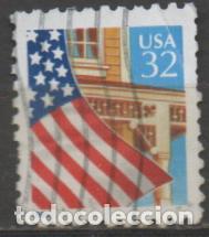 Sellos: ESTADOS UNIDOS IVERT N&ordm; 2920, BANDERA SOBRE PORCHE, USADO