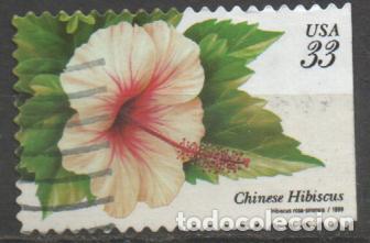 Sellos: ESTADOS UNIDOS IVERT N&ordm; 2887, HIBISCO CHINO, USADO