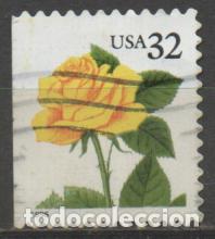 Sellos: ESTADOS UNIDOS IVERT N&ordm; 2568, ROSA AMARILLA, USADO