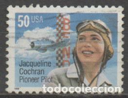 Sellos: ESTADOS UNIDOS IVERT N&ordm; 2483, Jacqueline Corchan, Aviadora, USADO