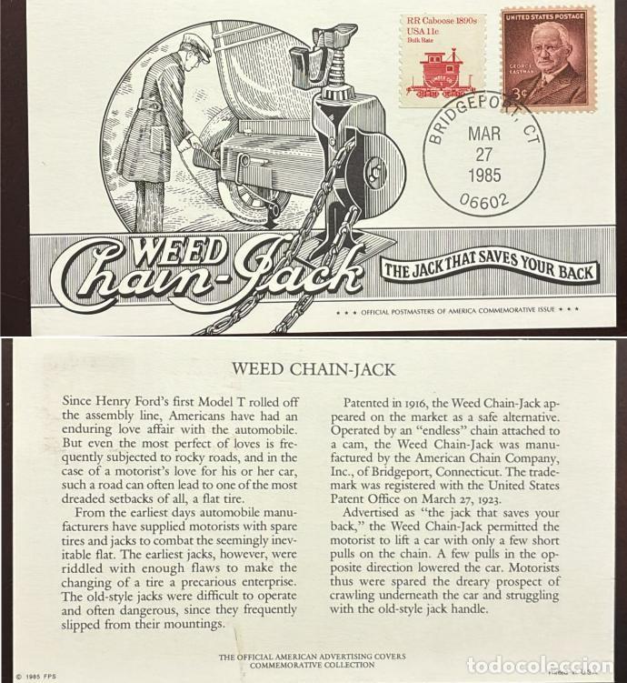 Sellos: TS) 1985 UNITED STATES,THE WEED CHAIN-JACK WAS PATENTED IN 1916 AND MANUFACTURED BY THE AMERICAN CHA