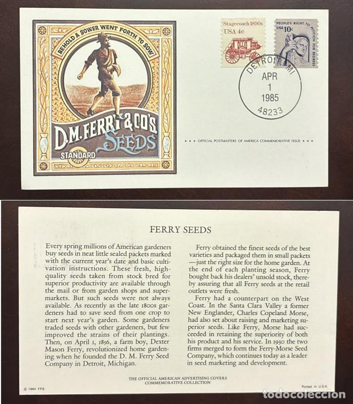 Sellos: TS) 1985 UNITED STATES,D.M. FERRY & CO. STANDARD SEEDS WITH THE PHRASE BEHOLD, A SOWER WENT FORTH TO