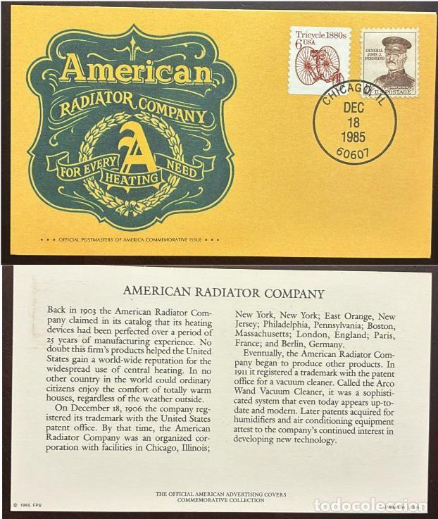 Sellos: TS) 1985 UNITED STATES, AMERICAN RADIATOR COMPANY FOR EVERY HEATING NEED,WITH THE HISTORY OF TRANSPO