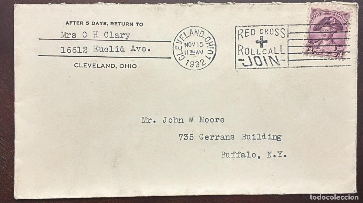 Sellos: TS) 1932 UNITED STATES, SLOGAN CANCELLATION, COVER SENT FROM OHIO TO NEW YORK,WITH THE BICENTENNIAL