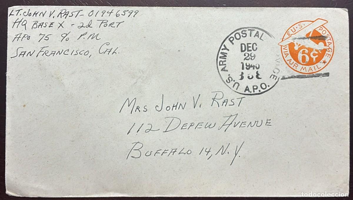 Sellos: TS) 1940 UNITED STATES, AIRMAIL, COVER SENT FROM CALIFORNIA TO NEW YORK,TWIN-ENGINE PROPELLER PLANE