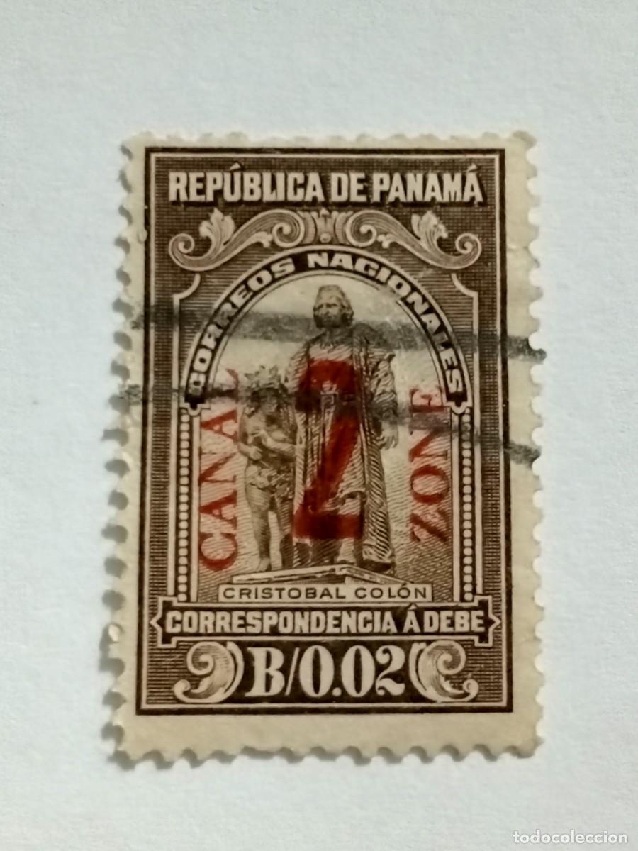 Sellos: ZONA DEL CANAL DE PANAM&Aacute;, 1915, USADO, SOBRACARGA EN ROJO, CORRESPONDENCIA A DEBE SCOTT#J8 COL&Oacute;N