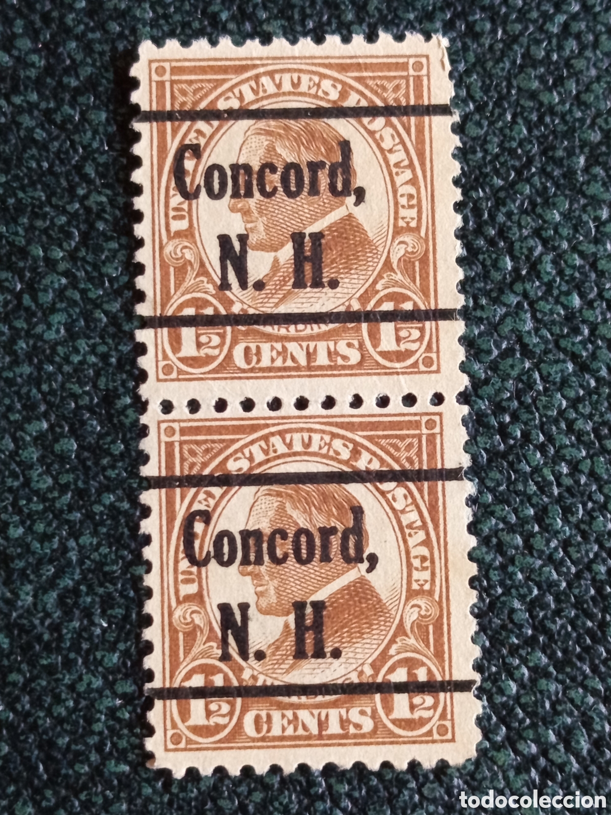 Sellos: Pareja Sellos EE. UU. 1925 Harding Precancel Usados (Scott 582)