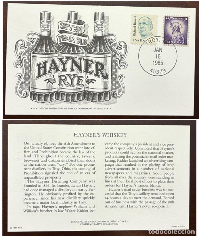 Sellos: MI) 1985, UNITED STATES, &rdquo;OFFICIAL POSTMASTERS OF AMERICA&rdquo; ​​COMMEMORATIVE COVER DEDICATED TO HAYNER
