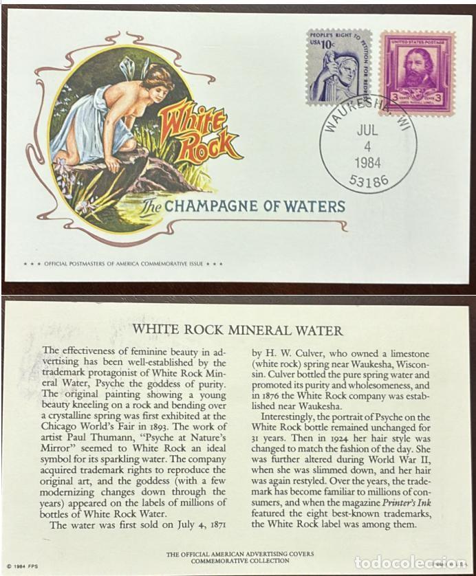 Sellos: MI) 1984, UNITED STATES, COMMEMORATIVE COVER DEDICATED TO MINERAL WATER FEATURING THE GODDESS &rdquo;PSYCH