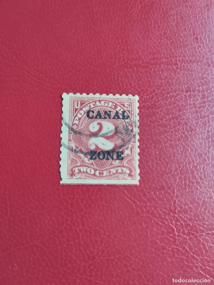 Sellos: SELLO CANAL ZONE, 2 CENTS, CLARETE OSCURO, POSTAGE DUE, USADO, SCOTT#J13, A&Ntilde;O 1924