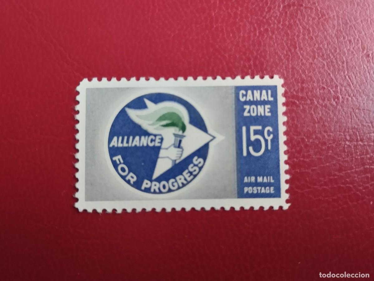 Sellos: ZONA DEL CANAL 15CENTS.,A&Ntilde;O 1963 CORREO A&Eacute;REO, ALIANZA POR EL PROGRESO, SCOTT#C35**MNH.