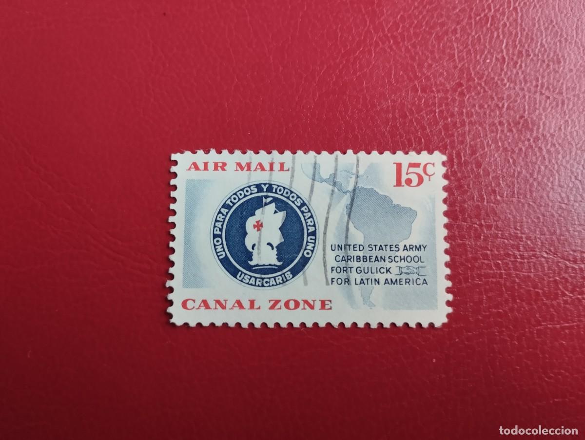 Sellos: SELLO ZONA DEL CANAL 15CENTS. CORREO A&Eacute;REO, A&Ntilde;O 1961, SCOTT#C10, USADO