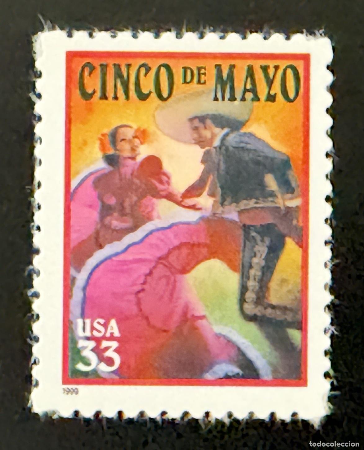 Sellos: EE.UU. 1999 Mi. 3116 emisi&oacute;n conjunta Cinco de Mayo danza folcl&oacute;rica