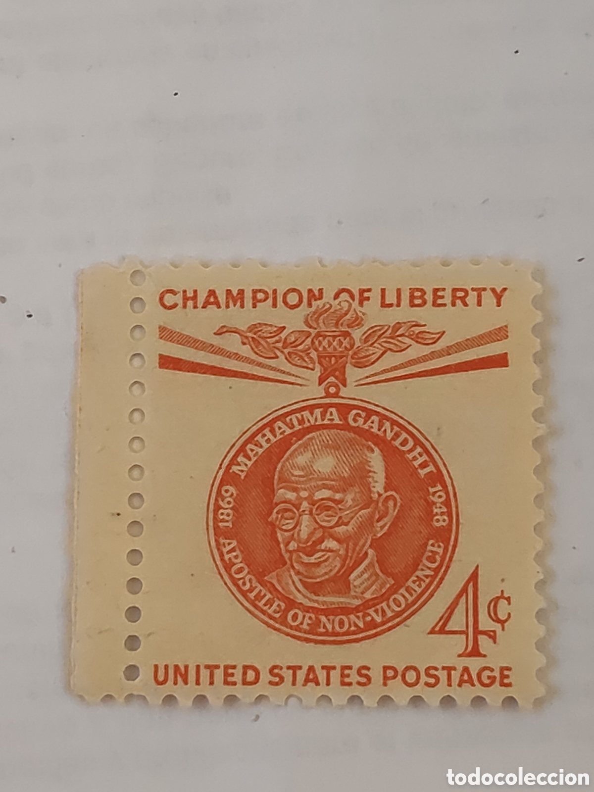 Sellos: Sello de Estados Unidos serie campeones de la libertad dedicado a Mahatma Gandhi 1961