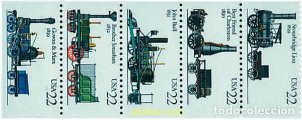 Sellos: 796514 MNH ESTADOS UNIDOS 1987 LOCOMOTORAS DE VAPOR