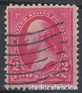 Stamps: ESTADOS UNIDOS 1894-95 - GEORGE WASHINGTON -CON FLORONES DENTRO DE LOS TRI&Aacute;NGULOS SUPERIORES - USADO