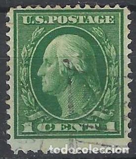 Selos: ESTADOS UNIDOS 1914 - GEORGE WASHINGTON, VERDE - USADO